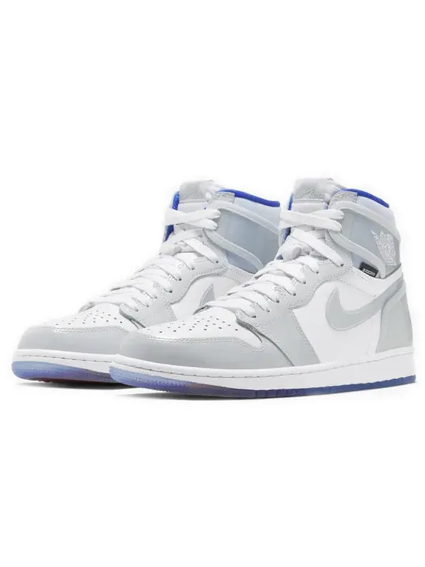Кроссовки 1 высокие зум Air Jordan — изображение 3 из 4, белый/синий