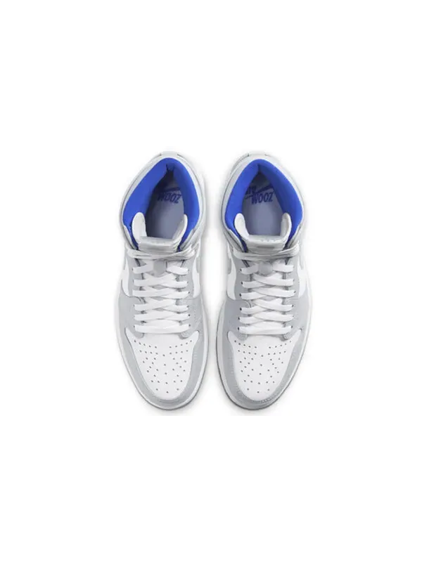 Кроссовки 1 высокие зум Air Jordan — изображение 4 из 4, белый/синий