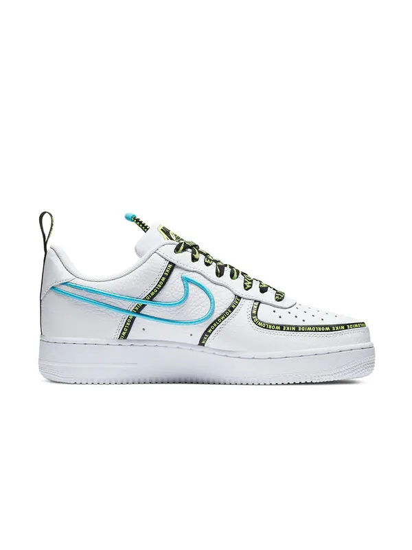 Кроссовки air force 1 '07 premium 'worldwide pack - blue fury' Nike — изображение 2 из 4, белый/синий/черный
