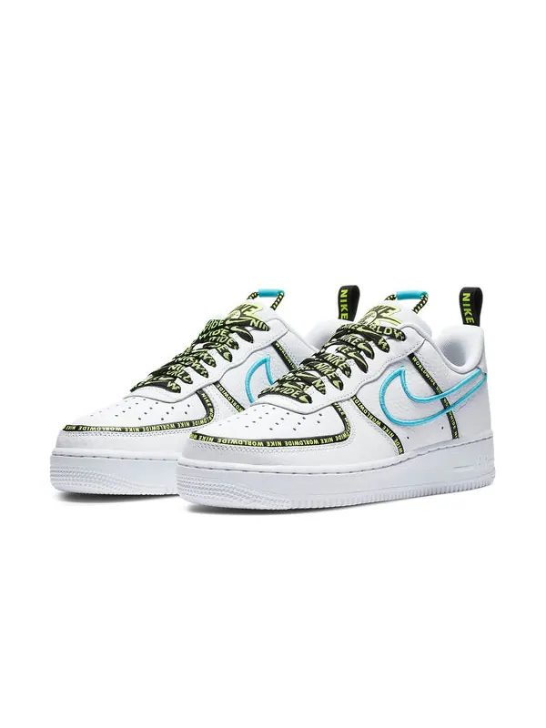 Кроссовки air force 1 '07 premium 'worldwide pack - blue fury' Nike — изображение 3 из 4, белый/синий/черный