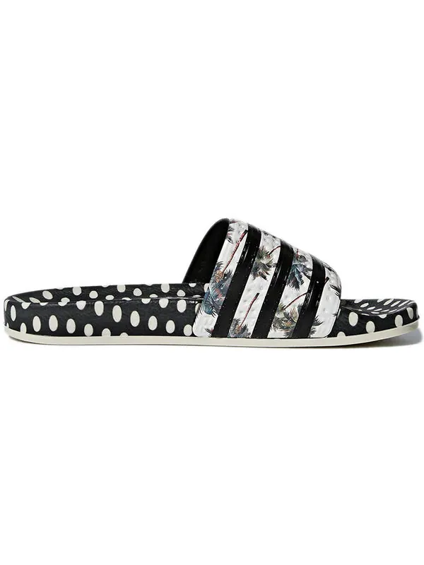 Тапочки (WMNS) adidas Adilette Slide 'Black White Silver' — изображение 2 из 4, черный