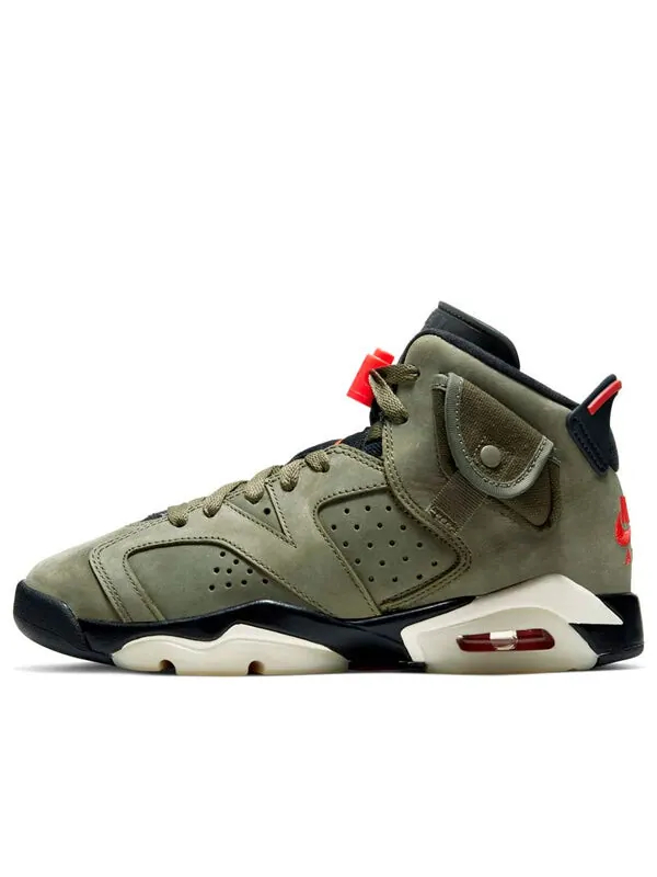 Кроссовки 6 ретро x travis scott Air Jordan — изображение 1 из 4, оливковый/-черный