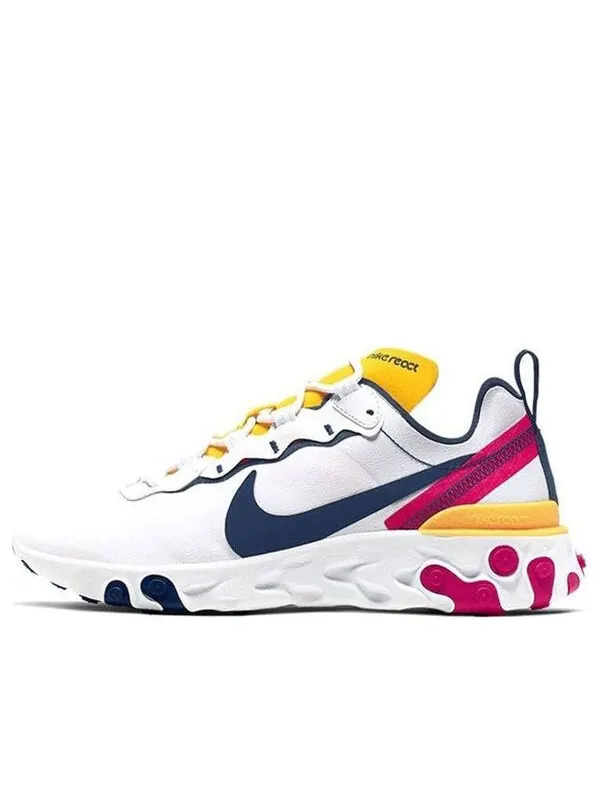 Кроссовки реагируют на элемент 55 Nike — изображение 1 из 4, белый/темно-синий