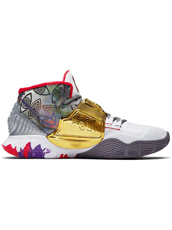 Кроссовки kyrie 6 разогрев Nike — изображение 2 из 4, белый/золотистый