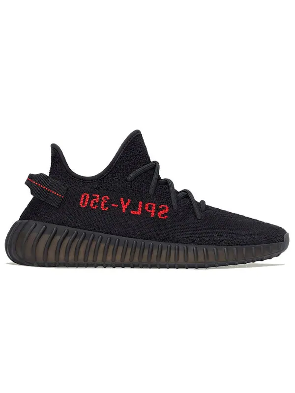 Кроссовки yeezy boost 350 v2 'bred' Adidas — изображение 3 из 4, черный/черный/красный