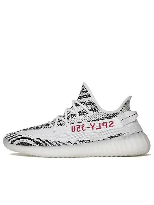 Кроссовки yeezy boost 350 v2 'zebra' Adidas — изображение 1 из 4, белый//красный