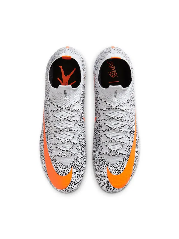 Кроссовки cr7 x mercurial superfly 7 elite fg Nike — изображение 2 из 4, белый/черный/оранжевый