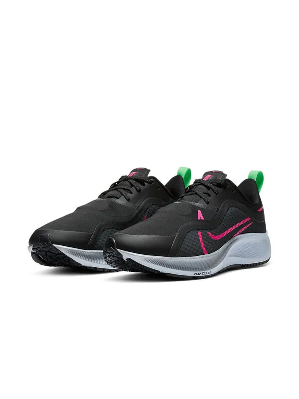 Кроссовки air zoom pegasus 37 shield Nike — изображение 3 из 4, черный/розовый/зеленый