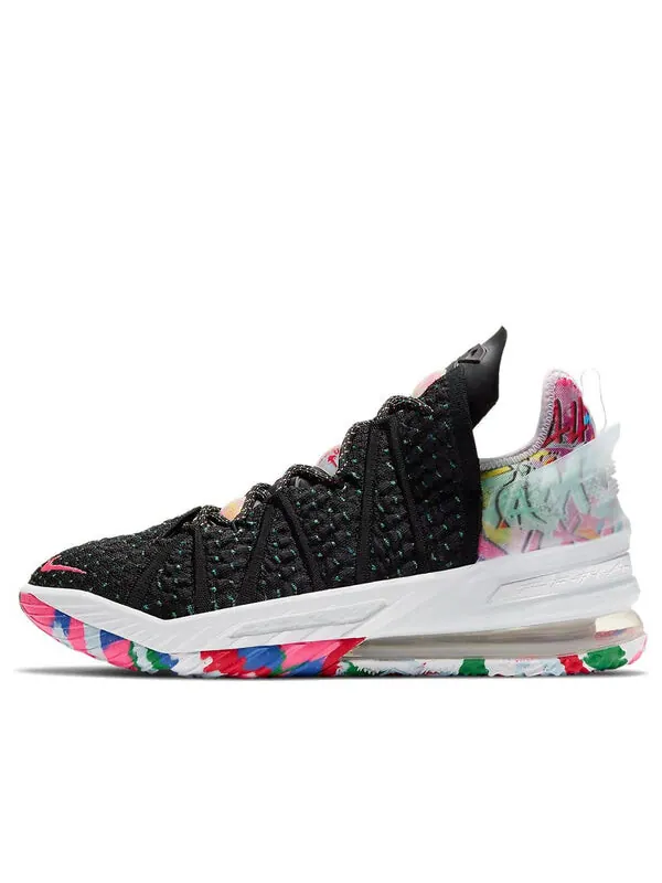 Кроссовки леброн 18 Nike — изображение 1 из 4, черный/белый/розовый
