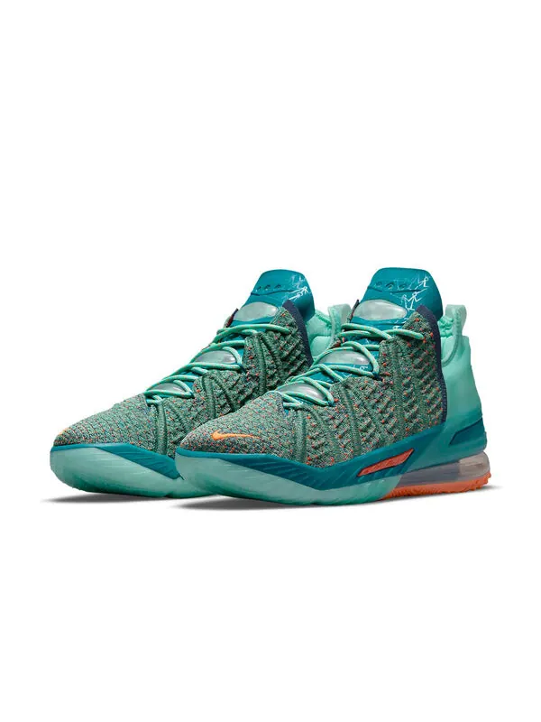 Кроссовки lebron james family foundation x lebron 18 Nike — изображение 3 из 4, зеленый/оранжевый
