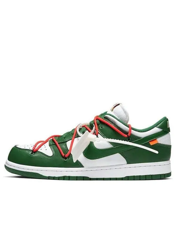 Кроссовки x off white dunk low Nike — изображение 1 из 4, зеленый/белый/оранжевый
