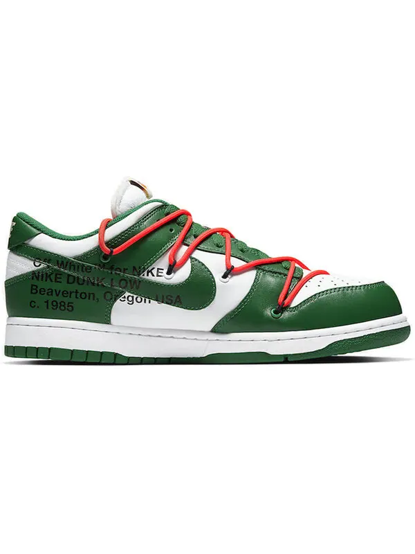 Кроссовки x off white dunk low Nike — изображение 2 из 4, зеленый/белый/оранжевый