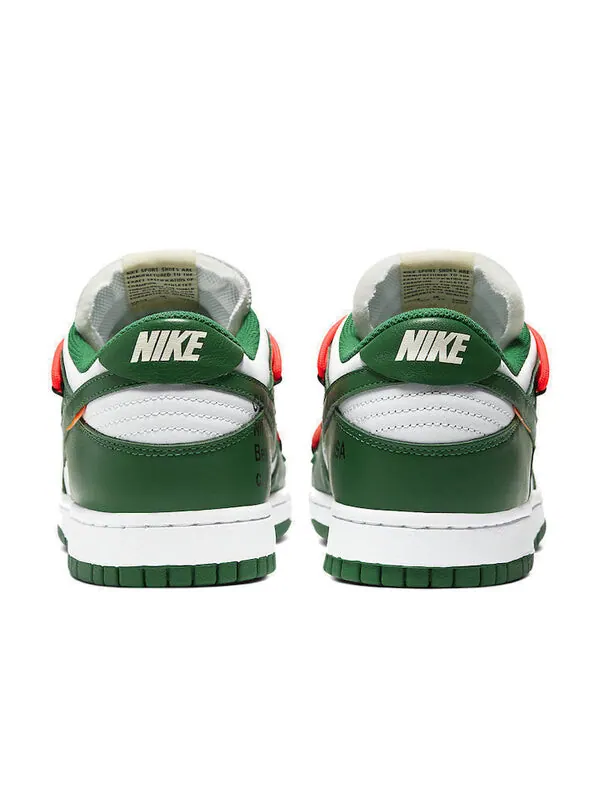 Кроссовки x off white dunk low Nike — изображение 4 из 4, зеленый/белый/оранжевый