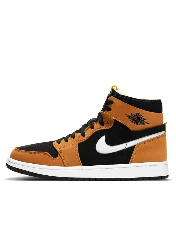 Кроссовки 1 высокие zoom комфорт Air Jordan — изображение 1 из 4, черный/белый//желтый