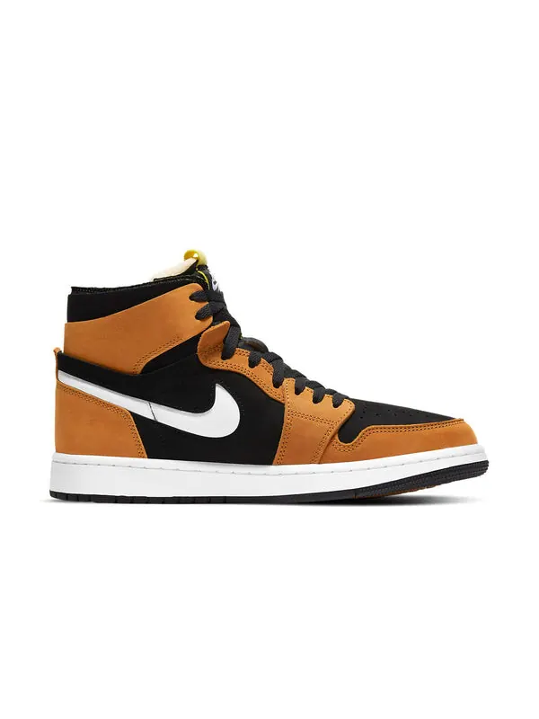 Кроссовки 1 высокие zoom комфорт Air Jordan — изображение 2 из 4, черный/белый//желтый