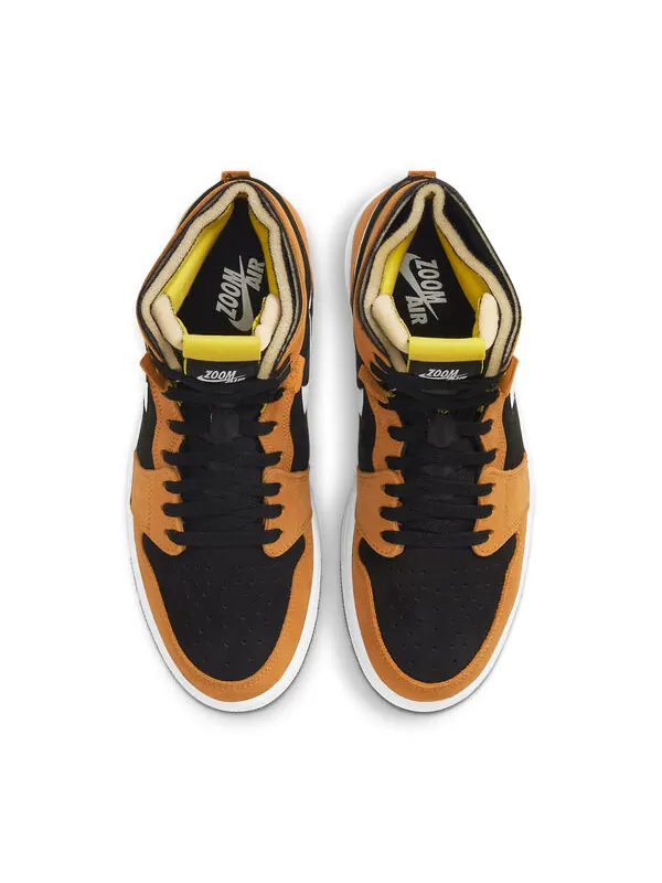 Кроссовки 1 высокие zoom комфорт Air Jordan — изображение 4 из 4, черный/белый//желтый