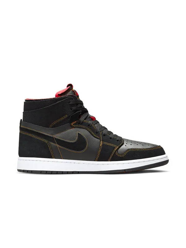 Кроссовки 1 высокие zoom комфорт Air Jordan — изображение 2 из 4, черный//красный/белый
