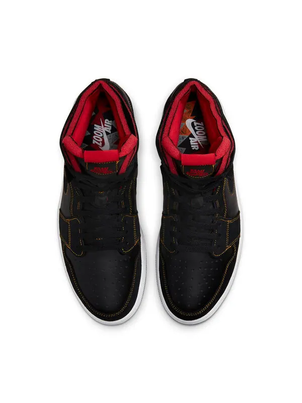 Кроссовки 1 высокие zoom комфорт Air Jordan — изображение 4 из 4, черный//красный/белый