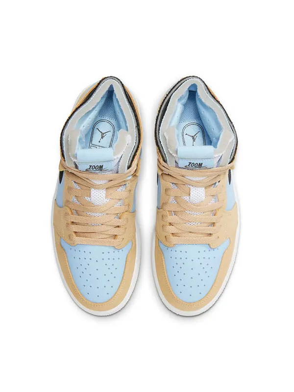 Кроссовки 1 высокие zoom комфорт высокие Air Jordan — изображение 4 из 4, желтый/синий