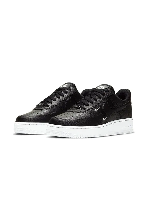 Кроссовки air force 1 '07 essential 'tumble leather - black' Nike — изображение 3 из 4, черный/серебристый