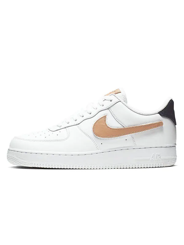 Кроссовки air force 1 low '07 lv8 'removable swoosh - white vachetta tan' Nike — изображение 2 из 4, белый--бежевый