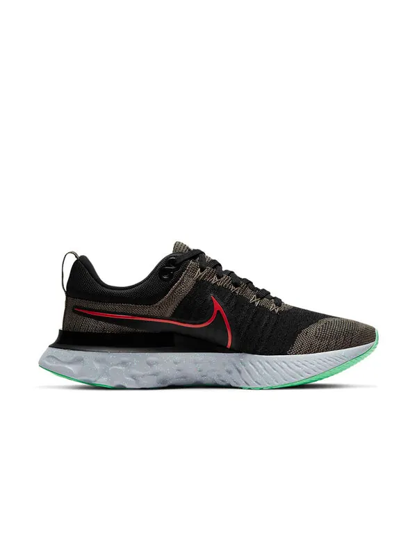 Кроссовки react infinity run flyknit 2 'ridgerock' Nike — изображение 2 из 4, черный/зеленый/красный