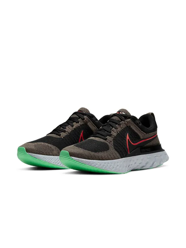 Кроссовки react infinity run flyknit 2 'ridgerock' Nike — изображение 3 из 4, черный/зеленый/красный