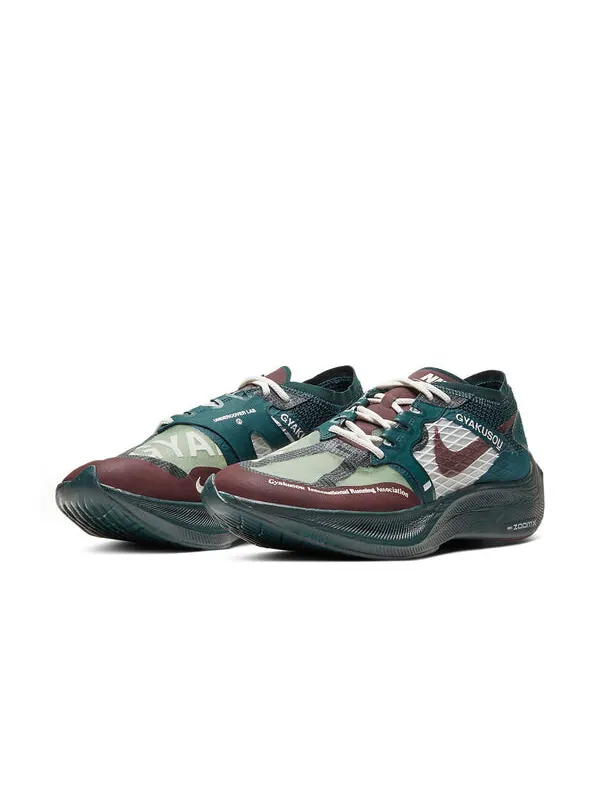 Кроссовки gyakusuo x zoomx vaporfly next% Nike — изображение 3 из 4, зеленый/бордовый/белый