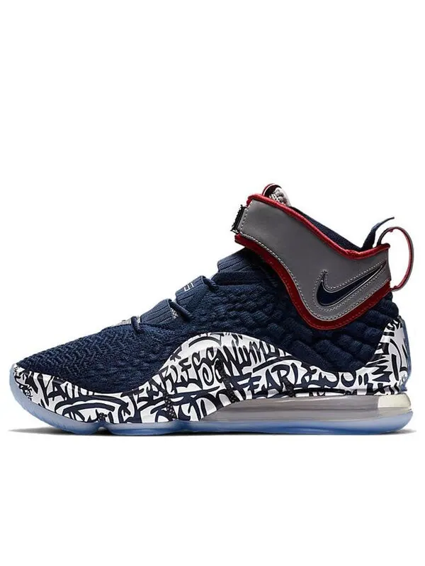 Кроссовки Nike LeBron 17 EP 'LeBron 4 Cold Blue Graffiti' — изображение 1 из 4, темно-синий//белый