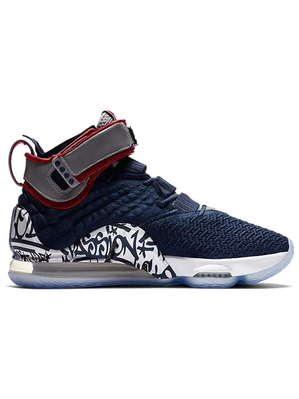 Кроссовки Nike LeBron 17 EP 'LeBron 4 Cold Blue Graffiti' — изображение 2 из 4, темно-синий//белый