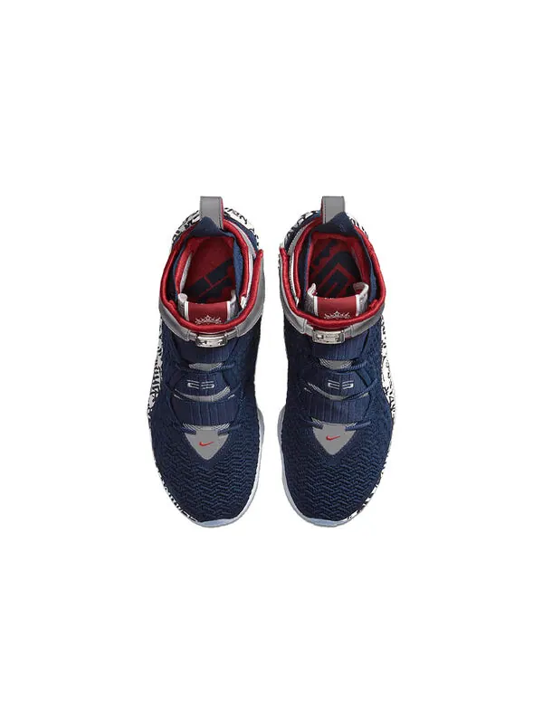 Кроссовки Nike LeBron 17 EP 'LeBron 4 Cold Blue Graffiti' — изображение 4 из 4, темно-синий//белый