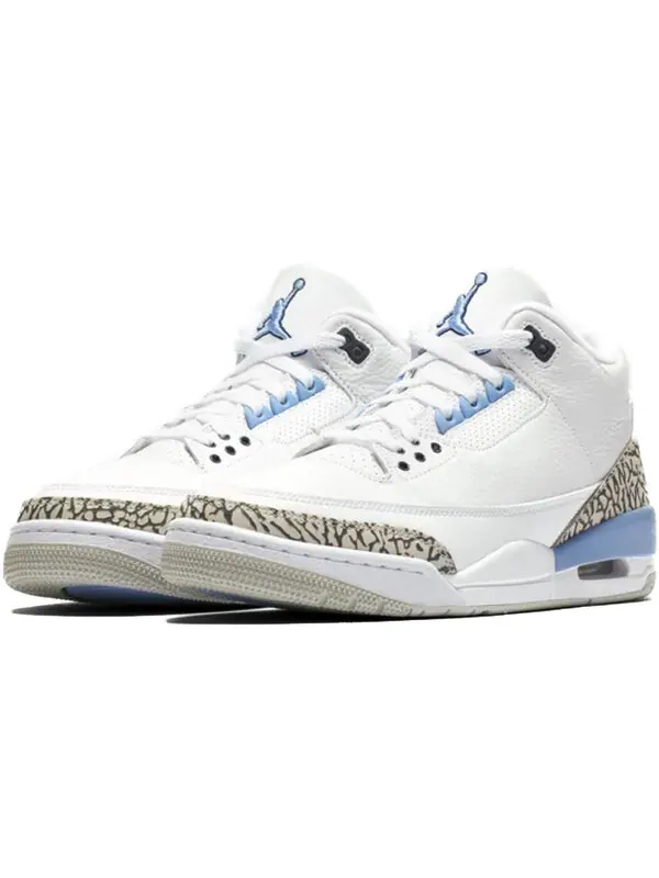 Кроссовки 3 retro 'unc' Air Jordan — изображение 3 из 4, белый/синий/серый