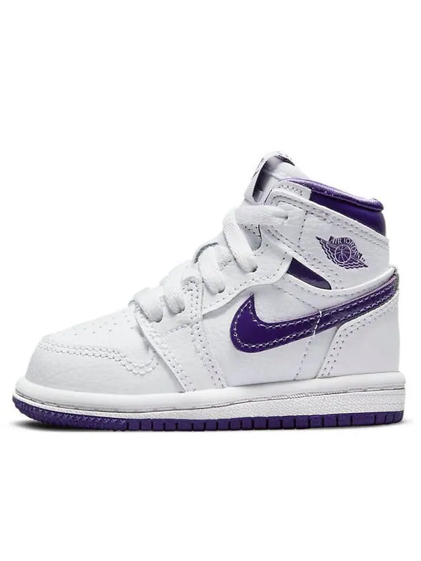 Кроссовки 1 ретро высокие og Air Jordan — изображение 1 из 4, белый/фиолетовый