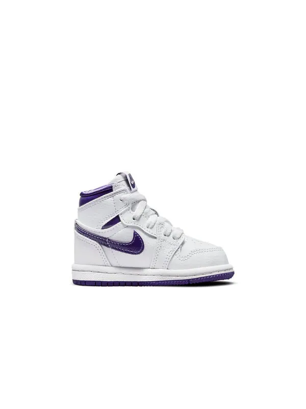 Кроссовки 1 ретро высокие og Air Jordan — изображение 2 из 4, белый/фиолетовый