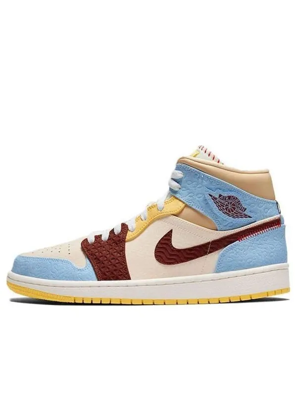 Кроссовки 1 mid se x maison chateau rouge 'fearless' Air Jordan — изображение 1 из 4, бледный/-синий