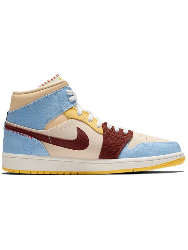 Кроссовки 1 mid se x maison chateau rouge 'fearless' Air Jordan — изображение 2 из 4, бледный/-синий