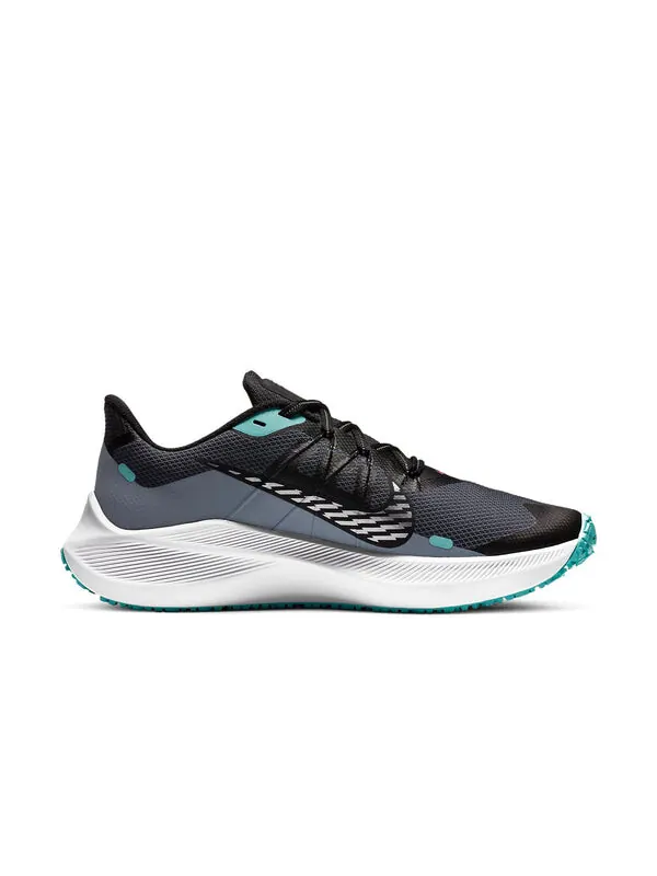 Кроссовки winflo 7 shield Nike — изображение 2 из 4, черный/серый/зеленый
