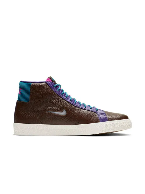 Кроссовки zoom blazer mid premium sb Nike — изображение 2 из 4, белый/коричневый/синий