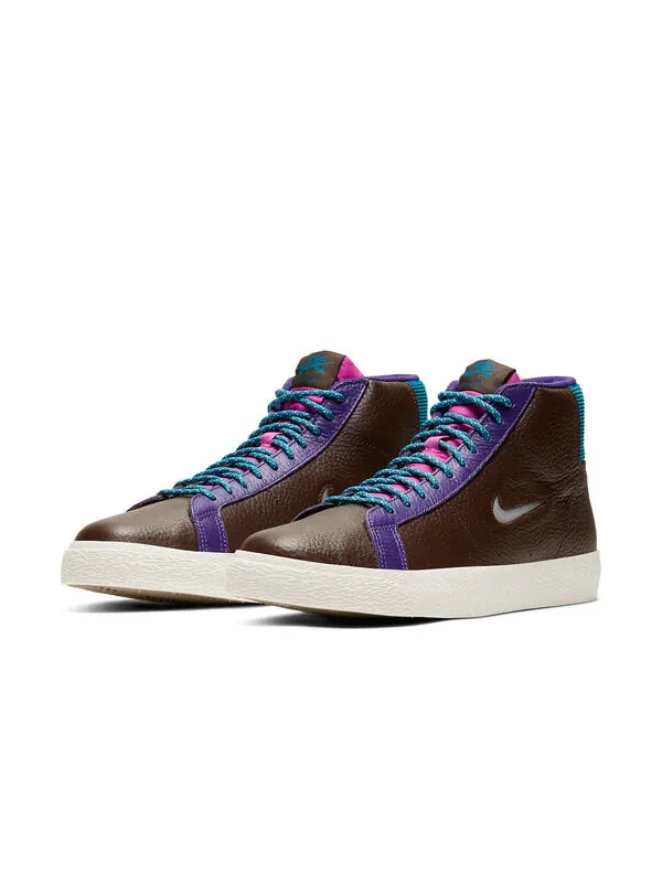 Кроссовки zoom blazer mid premium sb Nike — изображение 3 из 4, белый/коричневый/синий