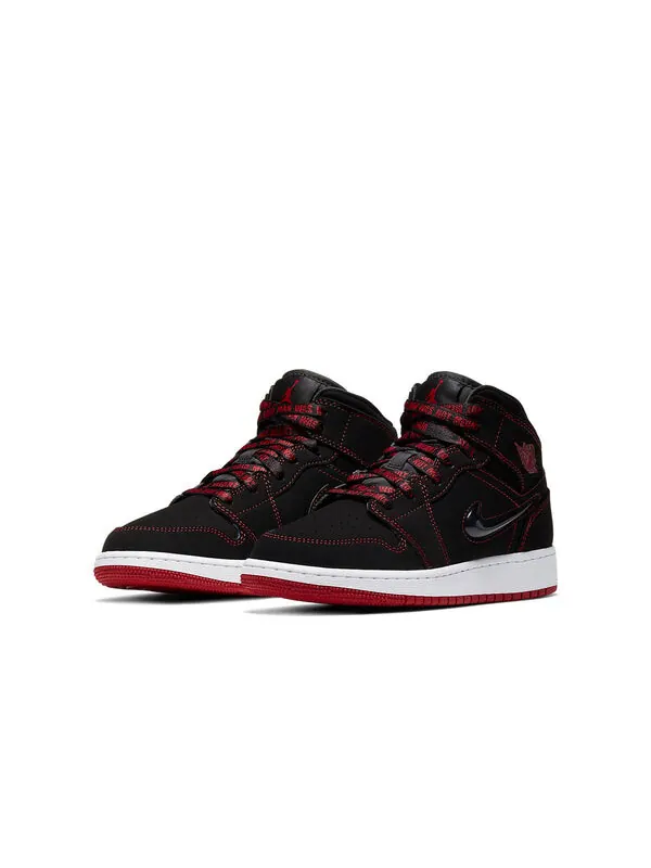 Кроссовки 1 средний размер Air Jordan — изображение 3 из 4, черный/красный-белый