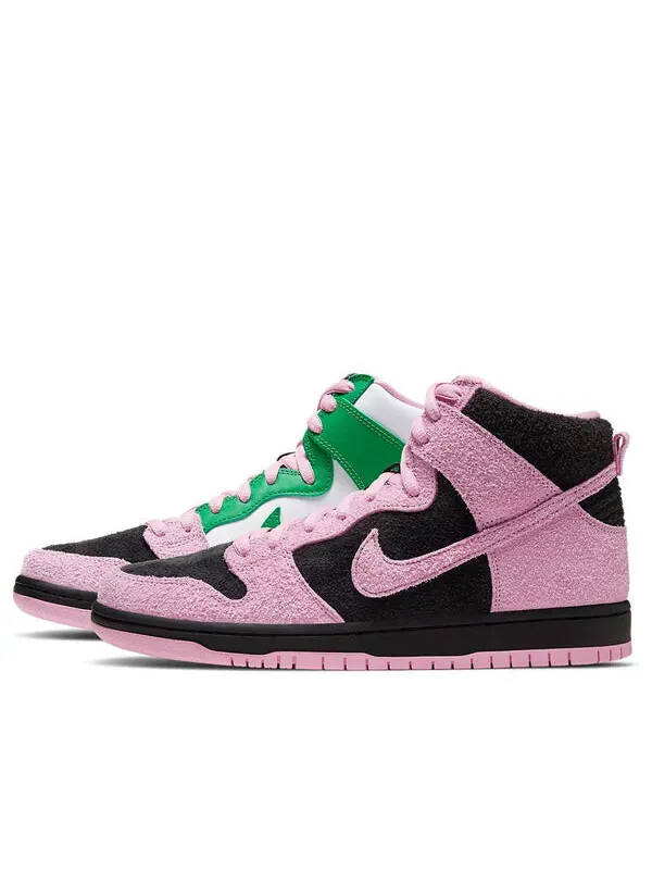 Кроссовки dunk high pro premium sb Nike — изображение 1 из 4, черный/розовый/зеленый