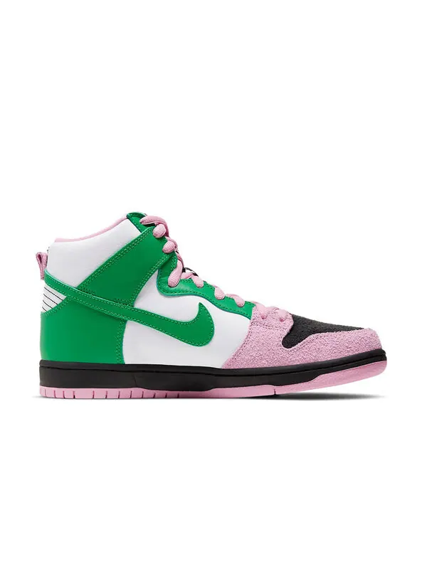 Кроссовки dunk high pro premium sb Nike — изображение 2 из 4, черный/розовый/зеленый