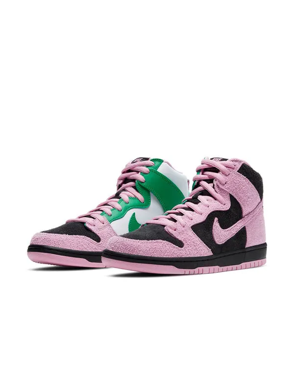 Кроссовки dunk high pro premium sb Nike — изображение 3 из 4, черный/розовый/зеленый