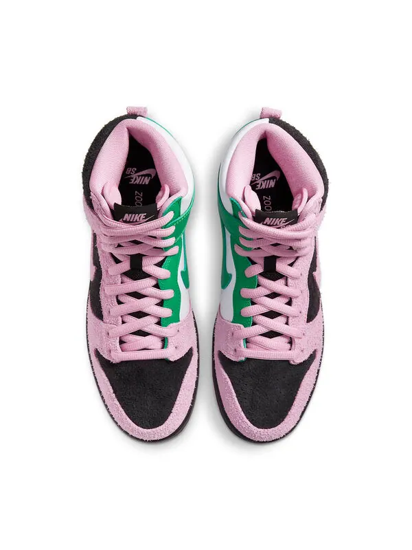 Кроссовки dunk high pro premium sb Nike — изображение 4 из 4, черный/розовый/зеленый