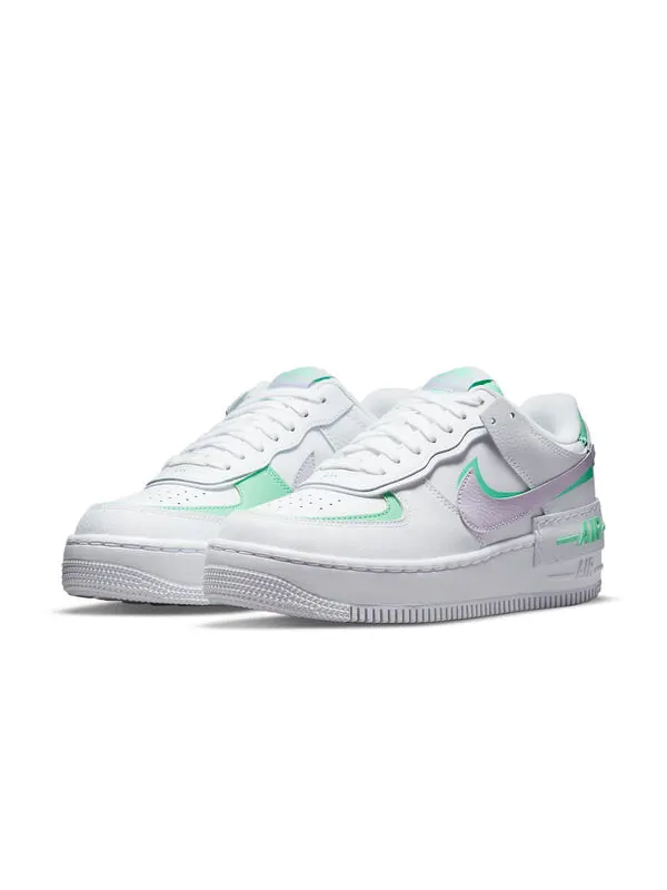 Кроссовки air force 1 shadow Nike — изображение 3 из 4, белый/зеленый/фиолетовый
