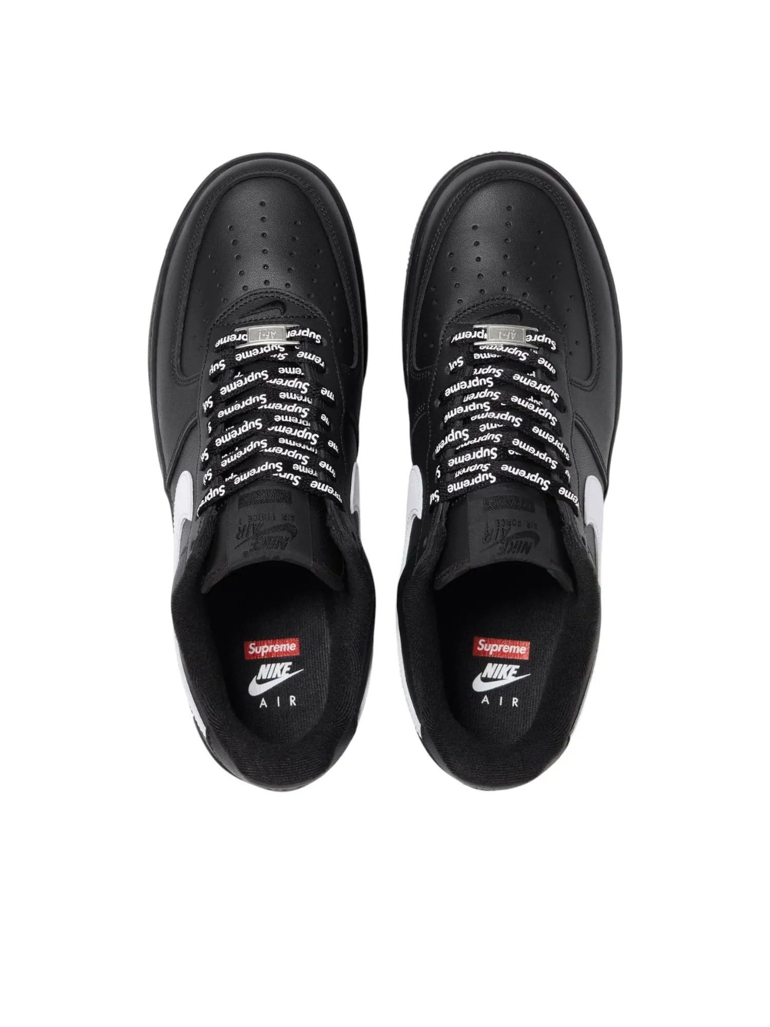 Кроссовки Nike x Supreme Air Force 1 Low 'Black White' — изображение 2 из 4, черный