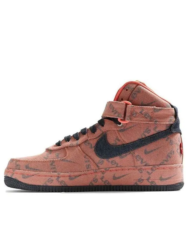 Кроссовки by you x levi's air force 1 high 'exclusive denim' Nike — изображение 1 из 4, красный