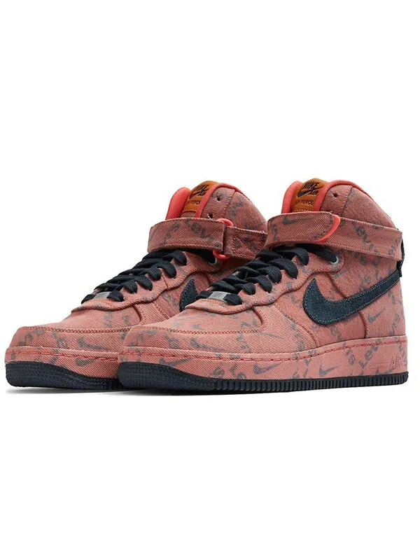 Кроссовки by you x levi's air force 1 high 'exclusive denim' Nike — изображение 2 из 4, красный