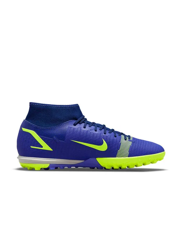 Кроссовки mercurial superfly 8 academy tf turf высокие футбольные бутсы Nike — изображение 2 из 4, синий