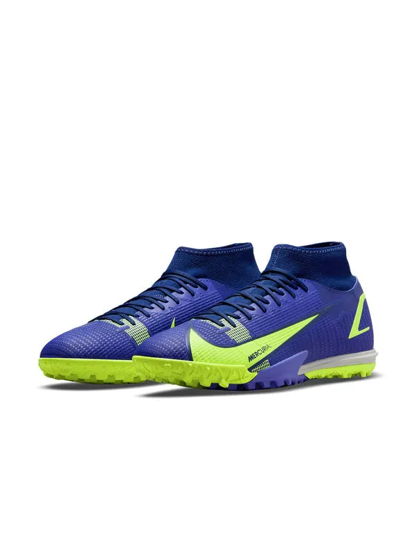 Кроссовки mercurial superfly 8 academy tf turf высокие футбольные бутсы Nike — изображение 3 из 4, синий